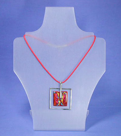 Collier-Ständer aus Plexiglas, Maße 250x90x195 mm, gebürstet